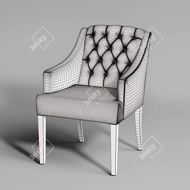 Lancaster Armchair: Stylish Dining Chair 3D model image 3