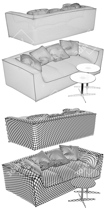 Noe: Stylish and Sleek Sofa 3D model image 3