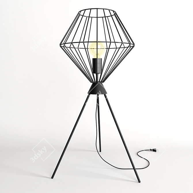 Elegant Noir Cabana Lamp 3D model image 1