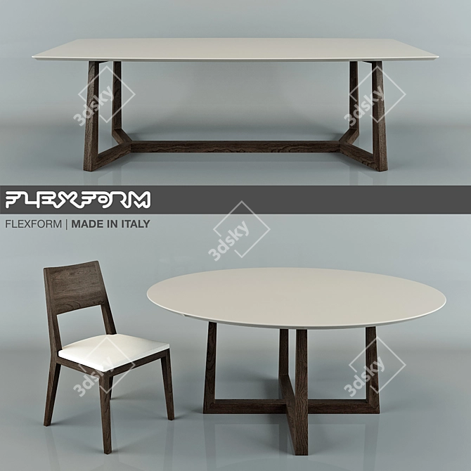 Elegant Gipsy Betty Dining Set 3D model image 1