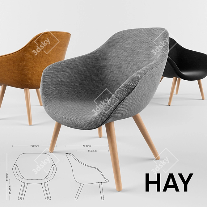 Elegant Hay Lounge Chair 3D model image 1