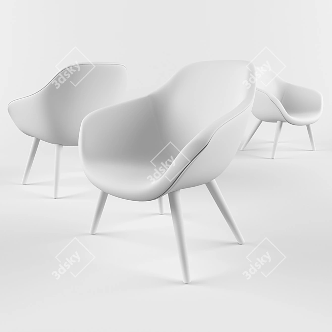 Elegant Hay Lounge Chair 3D model image 2