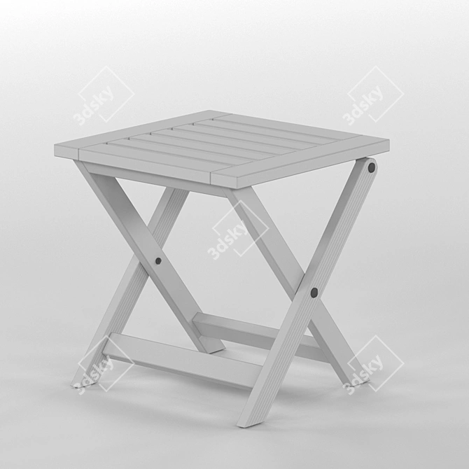 Portable Wooden Folding Stool 3D model image 2