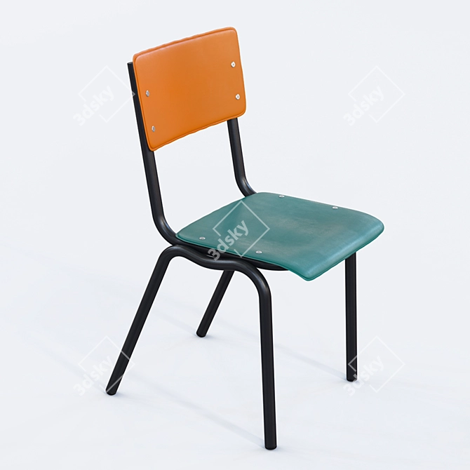 Colorful Vinyl Surfaces on School Chair - Serax Product 3D model image 2