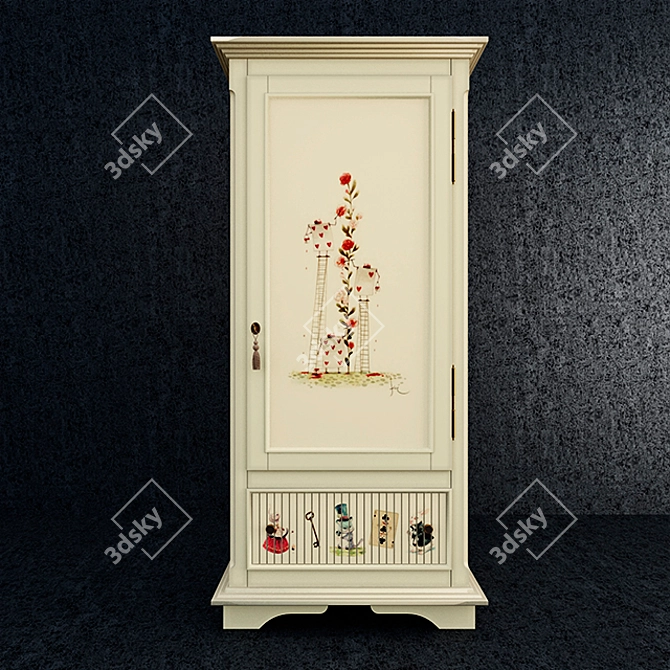 Elegant Alice Wardrobe 3D model image 1