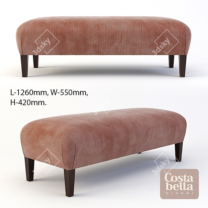 Cozy Costa Bella Terry Pouf 3D model image 1