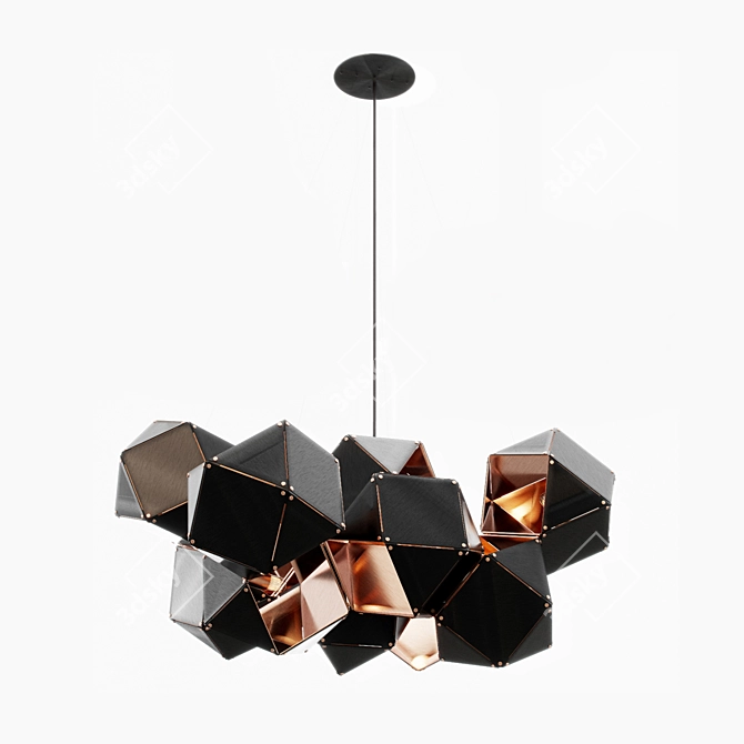 WELLES Central Chandelier: Exquisite Lighting Elegance 3D model image 1
