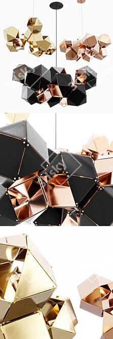 WELLES Central Chandelier: Exquisite Lighting Elegance 3D model image 2