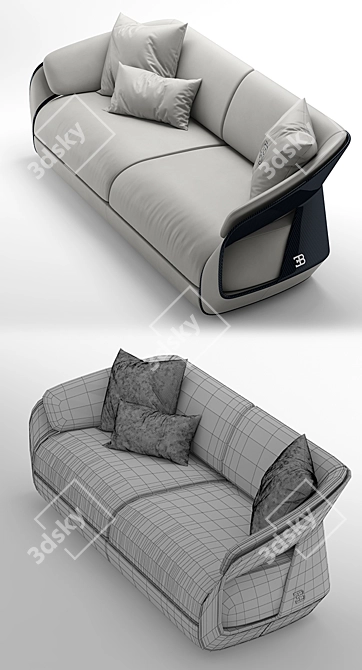 Luxurious Bugatti Home Royale Sofa 3D model image 3