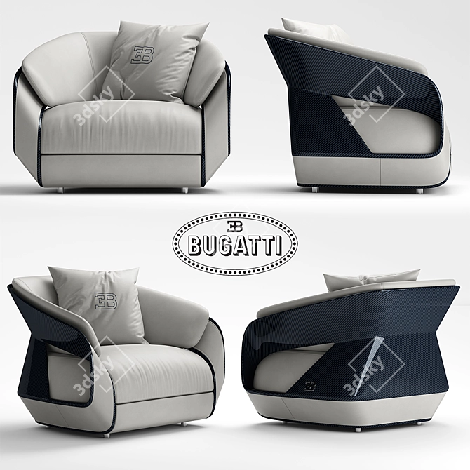 Luxury Armchair: Bugatti Home 3D model image 1