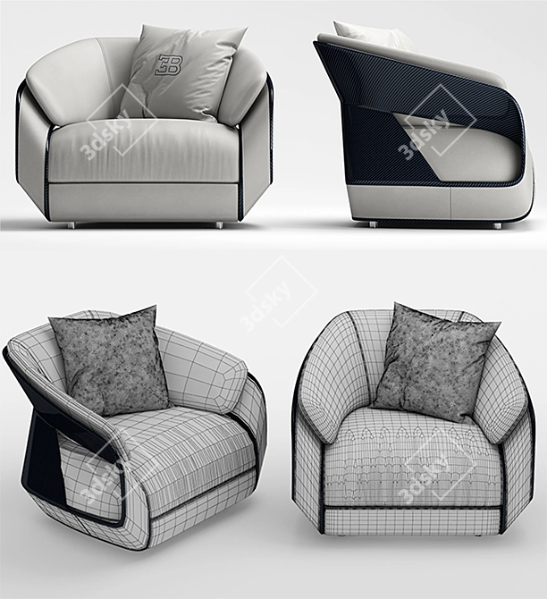 Luxury Armchair: Bugatti Home 3D model image 3