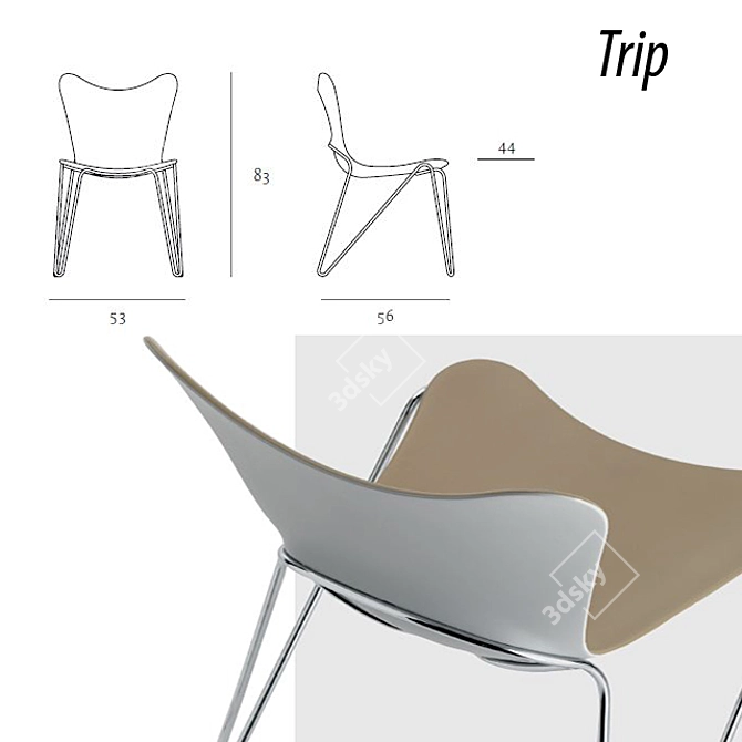 Italian Modern Chair | Casprini Collection 3D model image 3