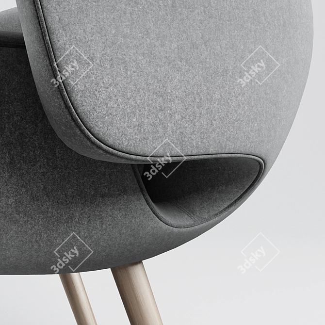 Modern Fusion Set: Chair, Footrest, Table 3D model image 2