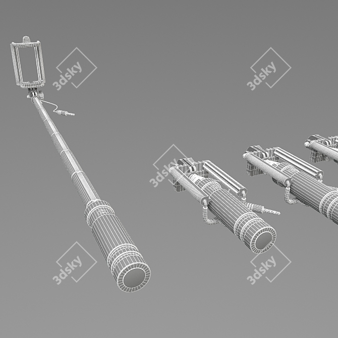 Mini Monopod: Compact Stick Selfie Stick 3D model image 3