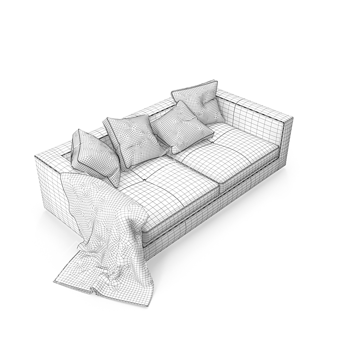 Luxurious Ligne Roset Bergame Sofa 3D model image 2
