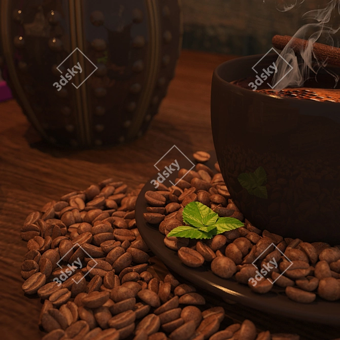 Title: Textures-in-One Coffee Set 3D model image 3