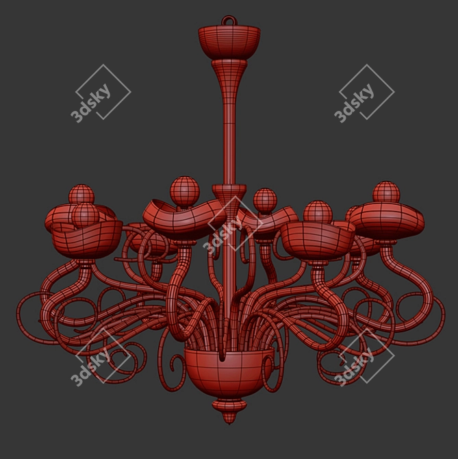 De Majo Aria K8: Exquisite Murano Glass Chandelier 3D model image 3