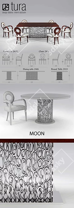 Tura Moon: Italian-designed Dining Furniture 3D model image 2