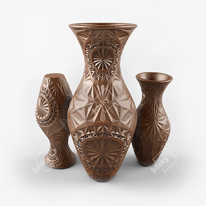 Geometric Carved Jug 3D model image 1