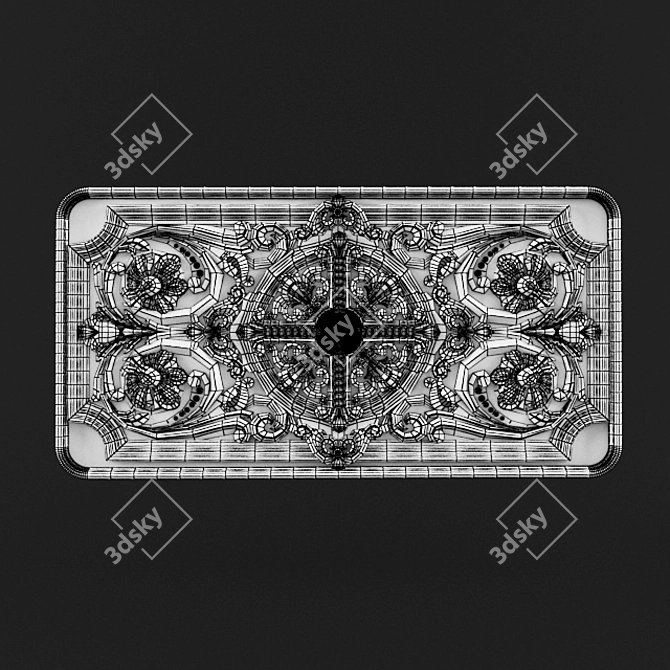 Carving Panel: Versatile Decorative Board 3D model image 2