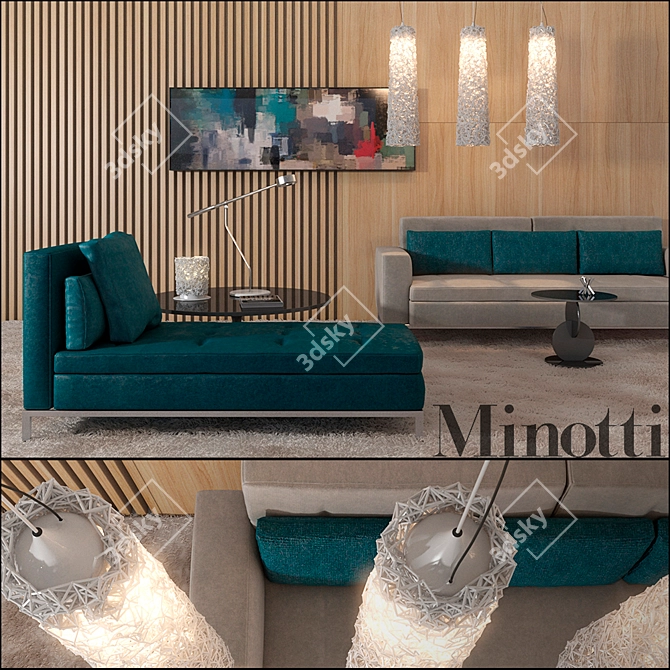 Title: Elegant Minotti Furniture Set 3D model image 1