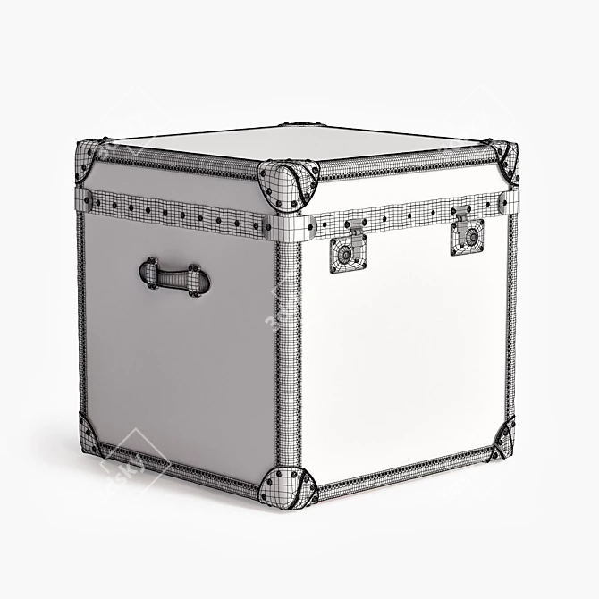 Kilim Cube Chest - Handcrafted Vintage Design 3D model image 3