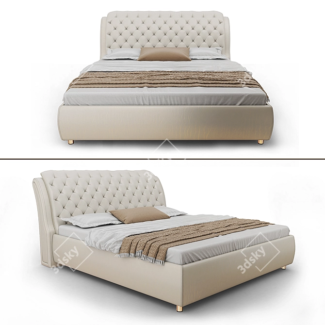 Simple Comfort Bed 3D model image 1