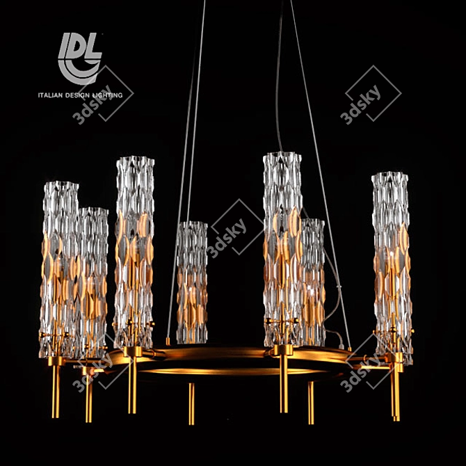 Bamboo Gold Pendant Lighting 3D model image 1