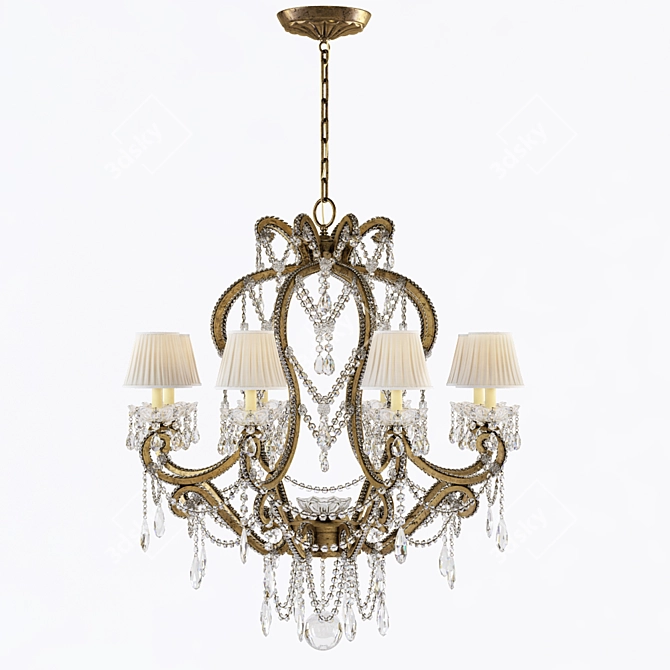 Elegant Iron Chandelier ADRIANA 3D model image 1