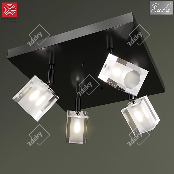 Kubo Art Chandelier: Modern Illumination 3D model image 1
