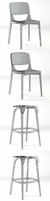 Ton Chair Leaf: Elegant and Sustainable Seating 3D model image 3