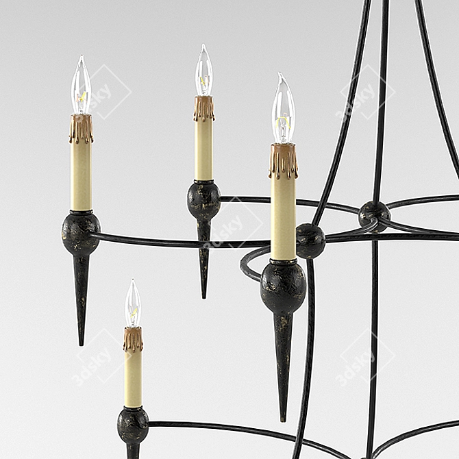 Elegant Black Chandelier: Danielli 3D model image 2