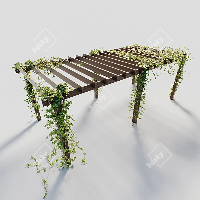 Ivy-Clad Pergola: Stunning Outdoor Accent 3D model image 2