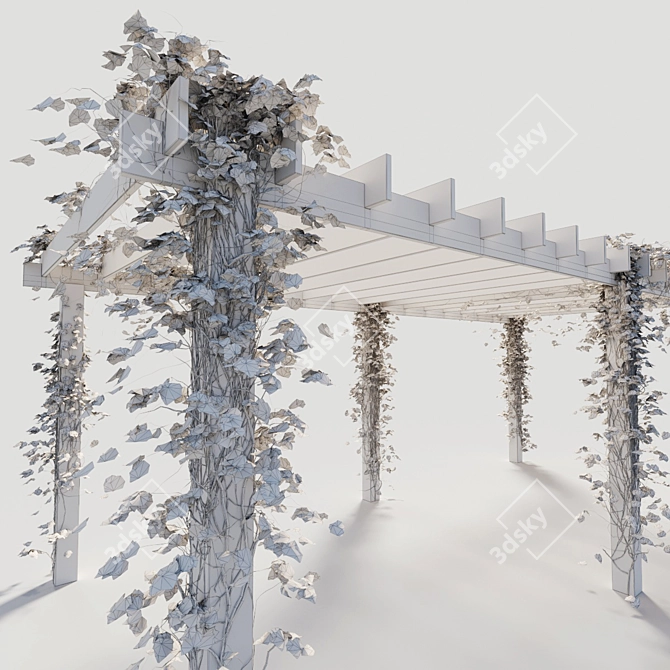 Ivy-Clad Pergola: Stunning Outdoor Accent 3D model image 3