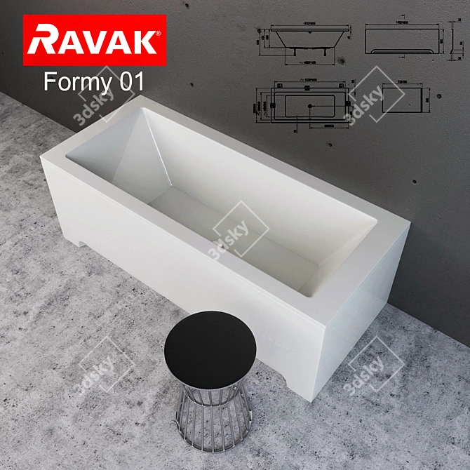 Formy 01 - Sleek and Spacious Bath 3D model image 2
