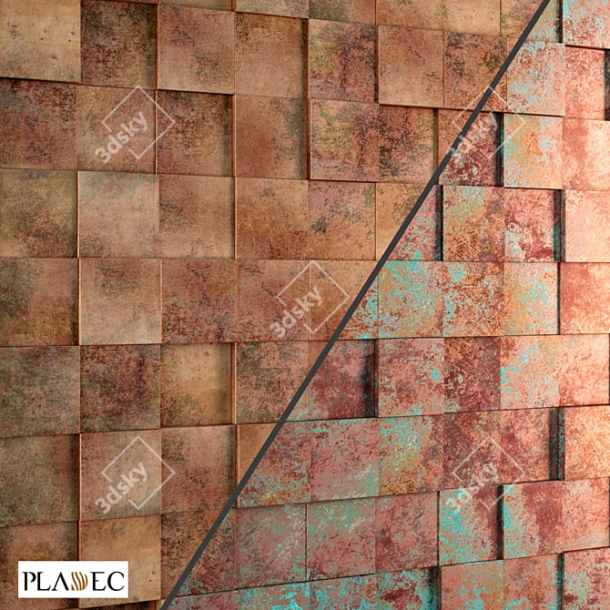 Copper Oxidized 3D Panel by Pladec 3D model image 1