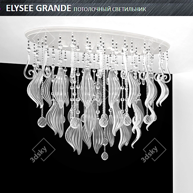 Elysee Grande Murano Glass Ceiling Lamp 3D model image 1