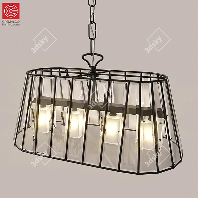 Cremasco Art 2090 Glass Chandelier 3D model image 1