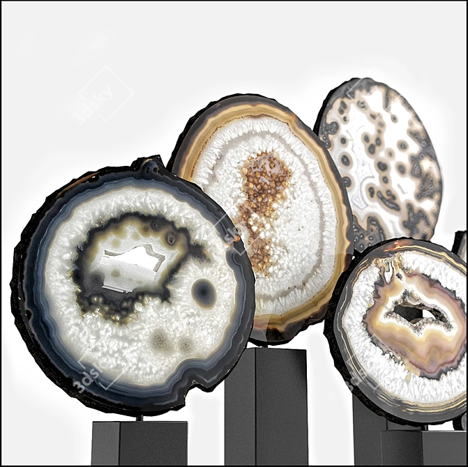Elegant Agate Decor Set 3D model image 5