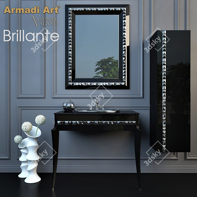 Brillante Bathroom Furniture Set 3D model image 1