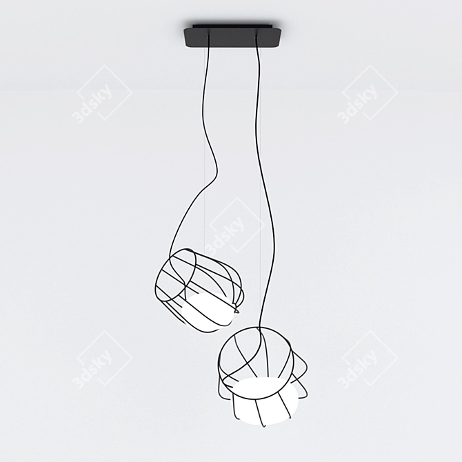 Elegant Glow Chandelier 3D model image 1