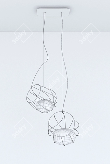 Elegant Glow Chandelier 3D model image 3