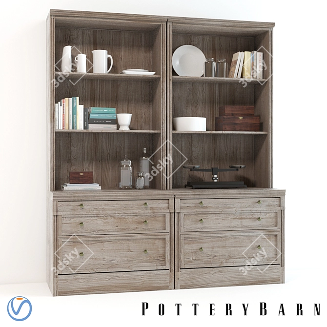 Pottery Barn Livingstone Wall Suite: 3D Elegance for Your Space 3D model image 1