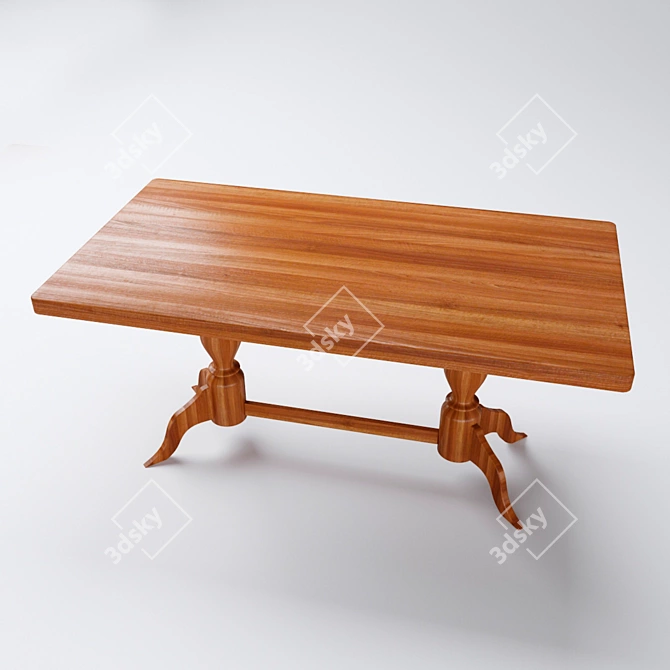 Natural Wood Table: Corona Render - 3dsMax 2013+, fbx, obj 3D model image 1