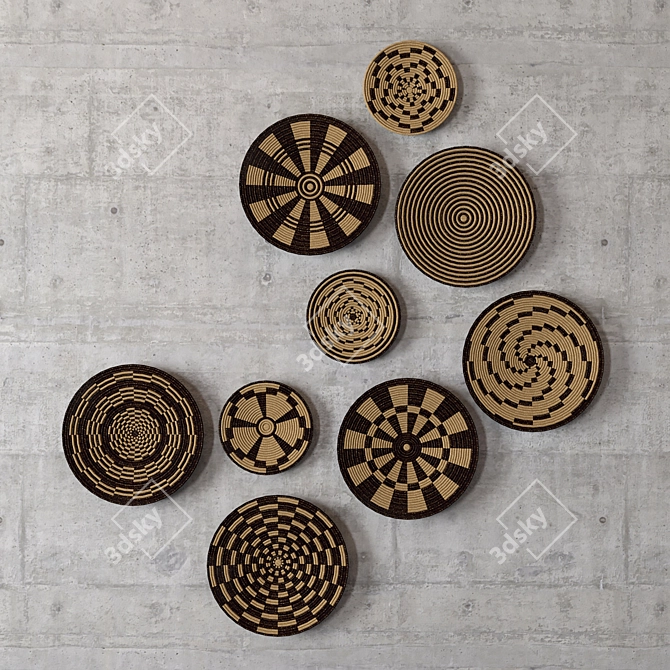 Elegant Ceramic Decorative Plates 3D model image 1