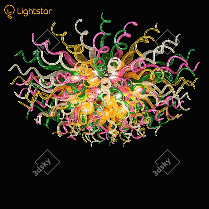 Elegant 12-Light LED Ceiling Chandelier 3D model image 1