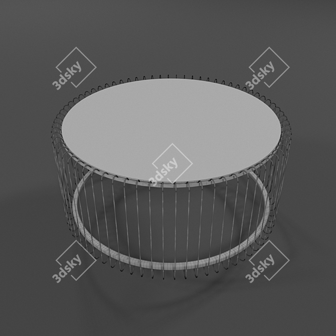 Sleek Metal Glass Coffee Table 3D model image 3