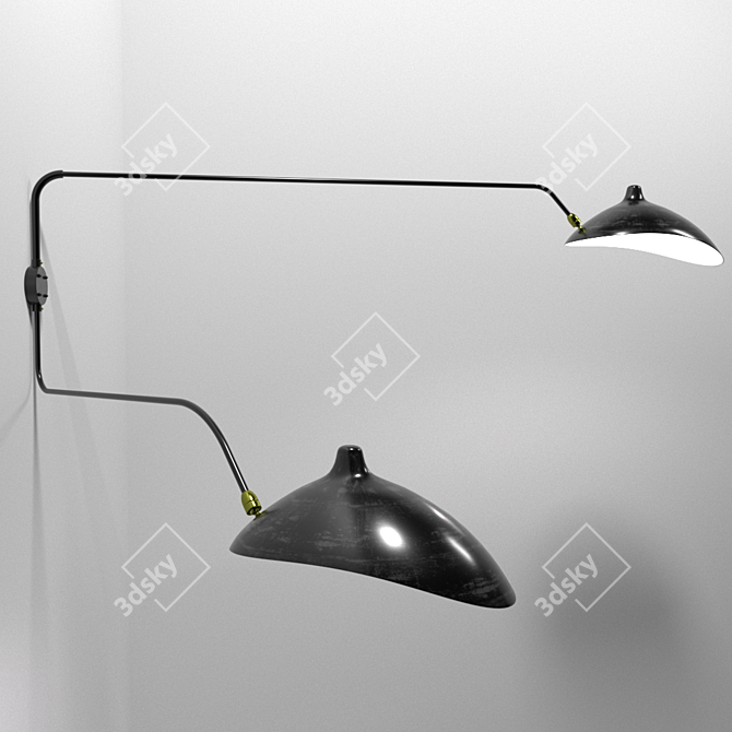 Contemporary Rotating Loft Sconce 3D model image 1