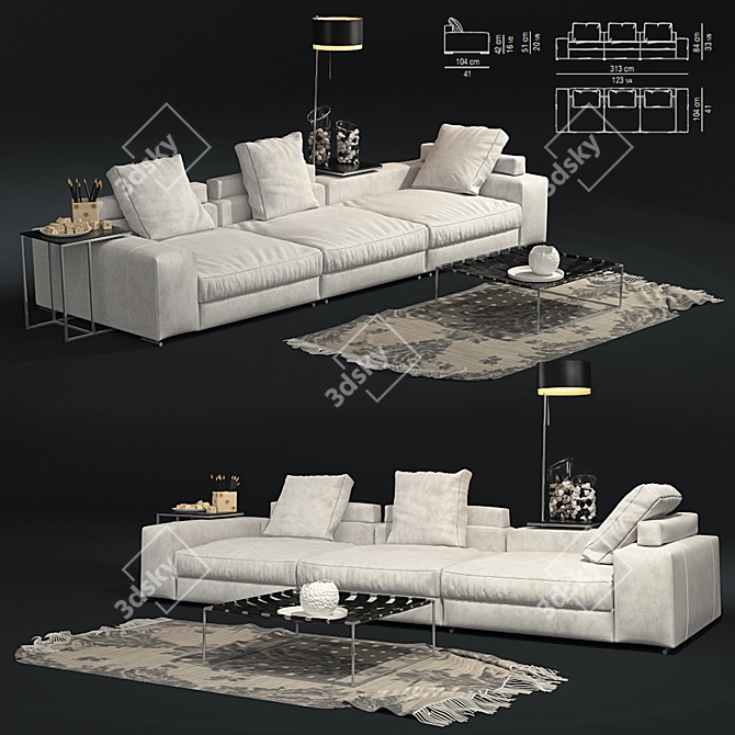 Title: Modern Italian Sofa Jagger 3D model image 1