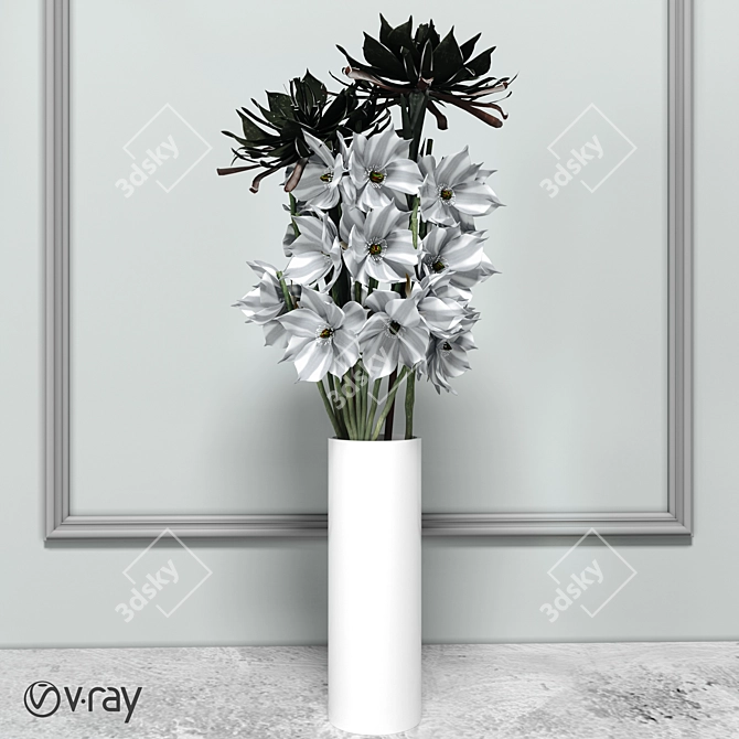 Elegant Narcissus Vase - Limited Edition 3D model image 1